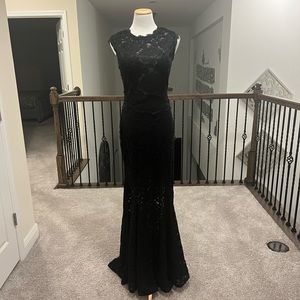 BETSEY & ADAM Black lace dress , maxi size 12